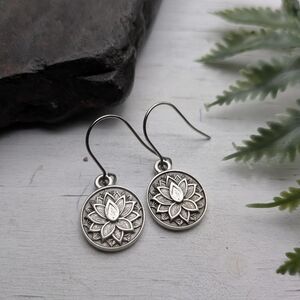 Elegant Silver Lotus Earrings